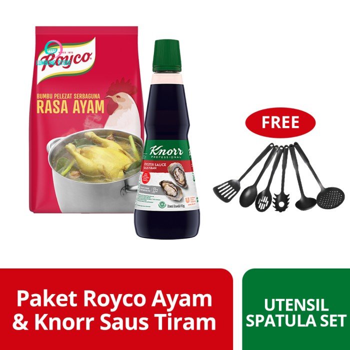 

Paket Royco Ayam & Knorr Saus Tiram Free Utensil Spatula Set
