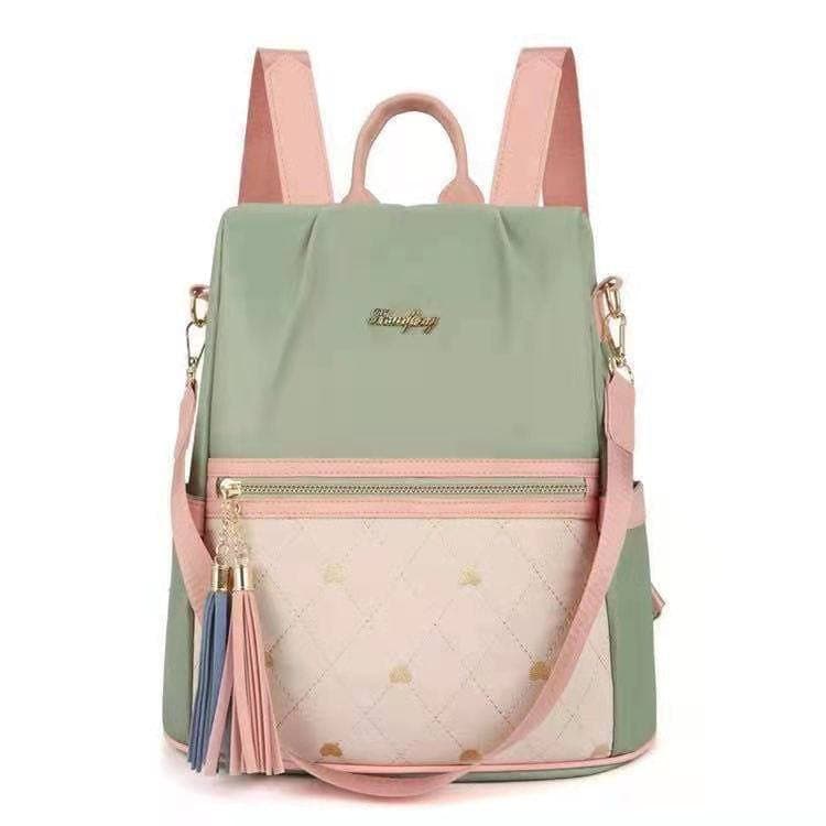 TAS RANSEL WANITA ANTI AIR BACKPACK HIJAU KOREA IMPORT MURAH FASHION SELEMPANG PARRY TA160G3 BRANDED