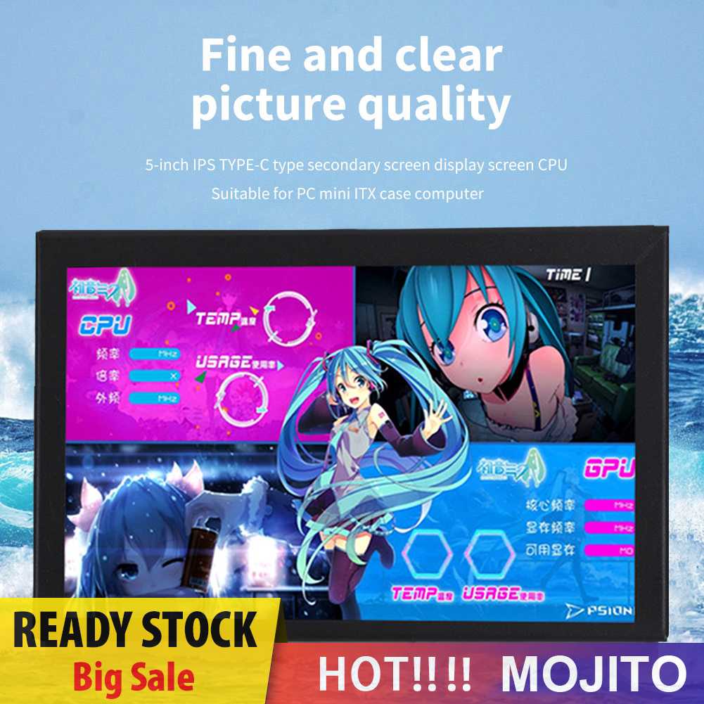 5inch IPS LCD Display CPU GPU RAM HDD Layar Display Komputer Untuk Bebas AIDA64