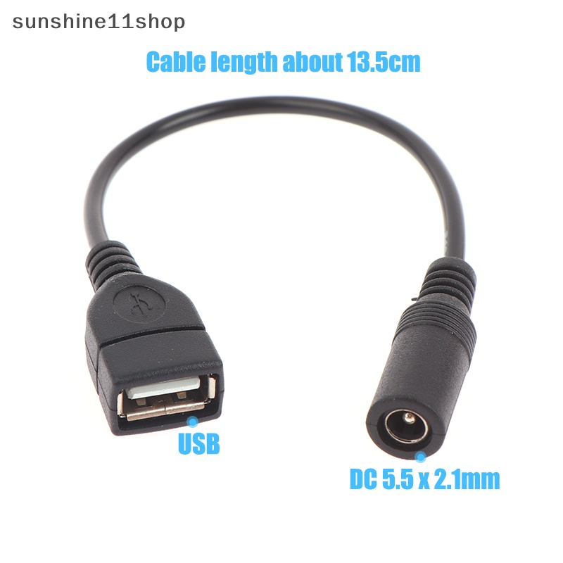 Sho 5.5 x 2.1MM DC Female To USB AF DC Male Power Connector Cable Untuk Adaptor Laptop Charger Supply Adapter Tips Konektor Plug N