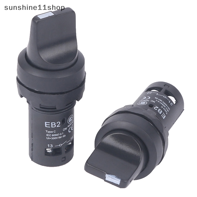 Sho EB2-11X2 20X3 2-posisi 3-posisi Selector Knob Rotary Switch 22MM Latching Self-locking 1NO/1NC 2NO DPST 5A 300V Power Switch N