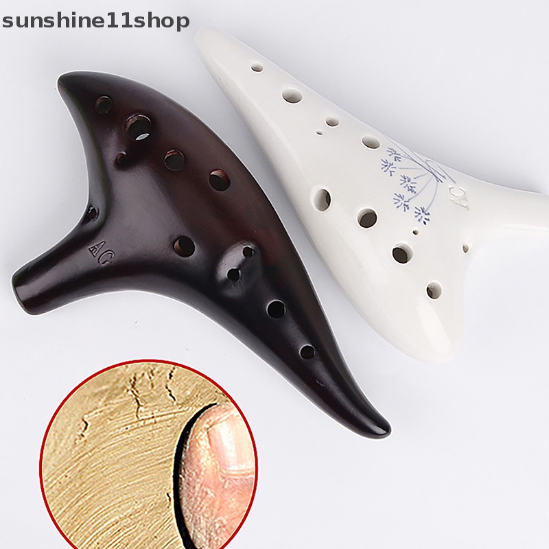 Sho 1Pc Ocarina 12lubang Keramik Alto C Tone Suling Klasik Alat Musik N