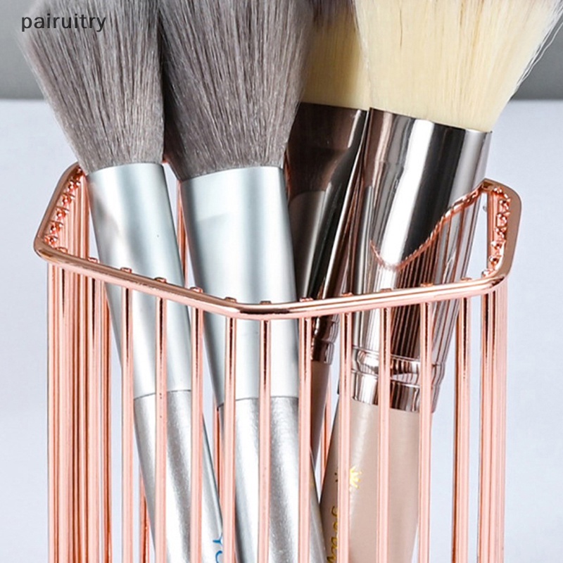 Prt Desktop Tempat Pulpen Kantor Sekolah Tempat Penyimpanan Logam Emas Rose Gold Kotak Meja Pulpen Pensil Organizer Home Decor Makeup Storage PRT