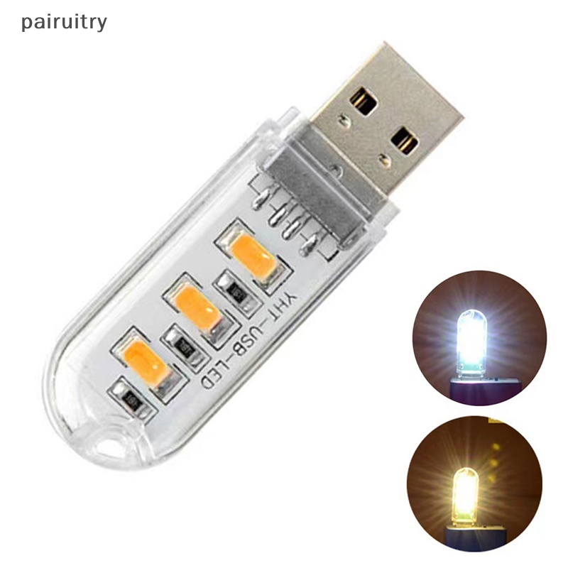 Prt Mini Portable USB 3lampu LED Daya 5V 3000K-7000K Lampu Malam Untuk Laptop Handphone PRT