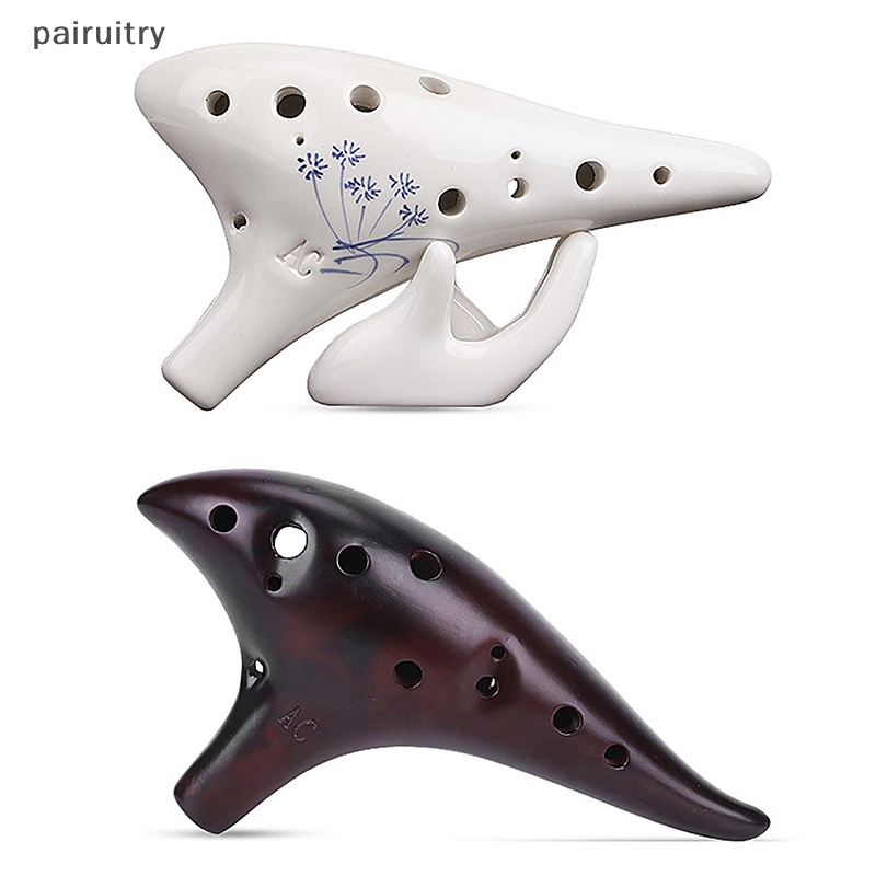 Prt 1Pc Ocarina 12lubang Keramik Alto C Tone Suling Klasik Alat Musik PRT