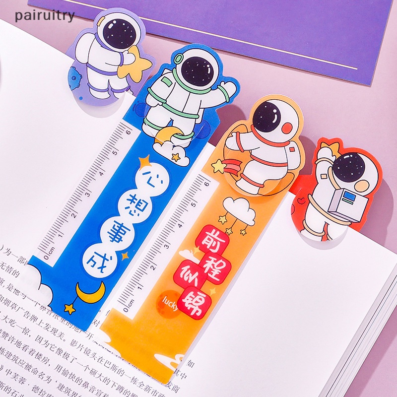 Prt 6pcs /set Kreatif Kartun Astronot Bookmark Penggaris Siswa al Penggaris Tulisan Inspiratif Bookmark Perlengkapan Sekolah PRT