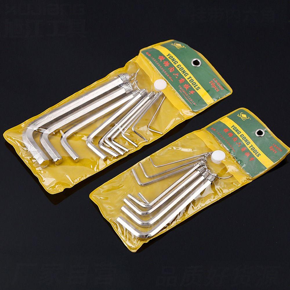 POPULAR Populer 8/10Pcs Kunci Pas Hexagon Multifungsi 1.5~10mm Kekerasan Tinggi Hand Tool