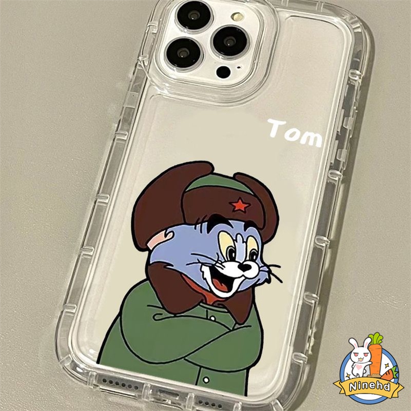 Samsung A14 A04s A04 A03s A03 A13 A12 A22 A32 A54 A34 A23 A52s A52 A72 A71 A51 A11 A02 A50 Tom and Jerry Clear Airbag Phone Case Penutup Pelindung Silikon Tahan Debu Shockproof