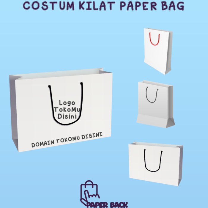 

Paper Bag Costum Design / Paperbag Putih Art Carton Custom Logo Olshop / Paper Bag Cetak Nama