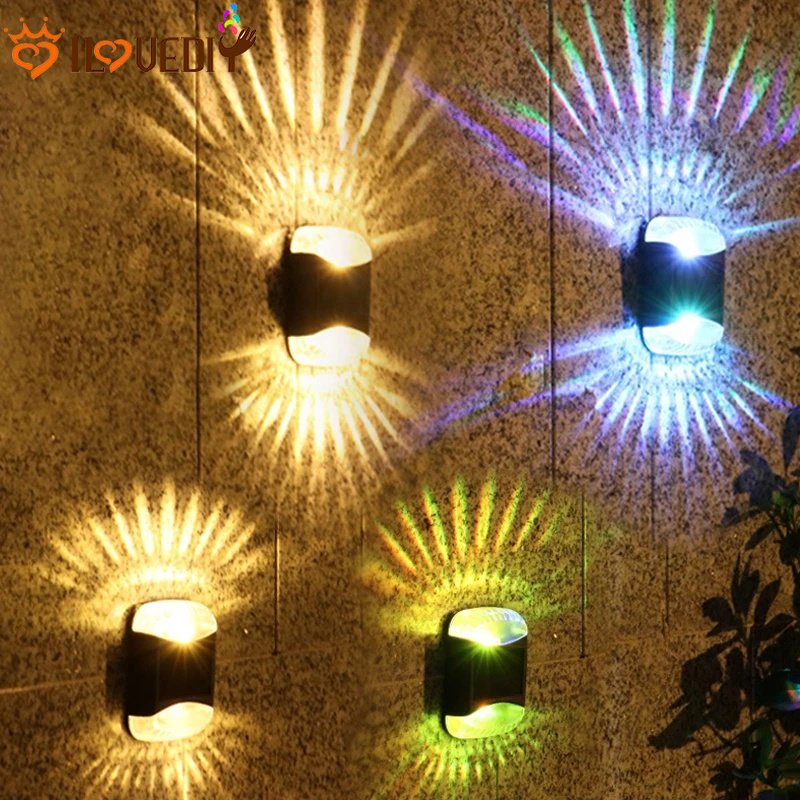 Intelligent Sense Luminous Wall Lamp Outdoor Solar Charging LED Light Tahan Air Hemat Energi Lampu Malam Jalan Taman Pagar Pencahayaan Hias