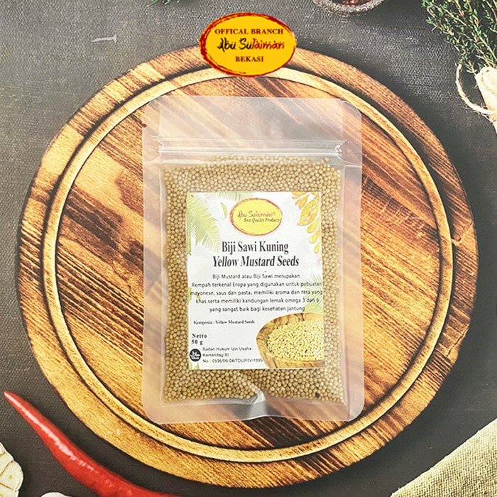 

Yellow Mustard Seed 50 gr / Biji Sawi Kuning Premium Organic Abu Sulaiman