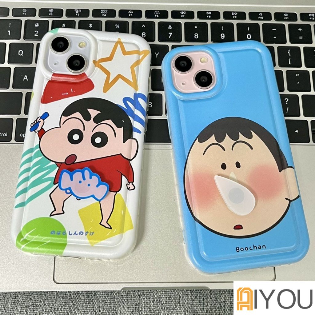 Iphone11 12 13 14 PRO MAX iPhone 14 iPhone 14 Pro Kartun Crayon Shin-chan Dengan Soft Case Popsocket