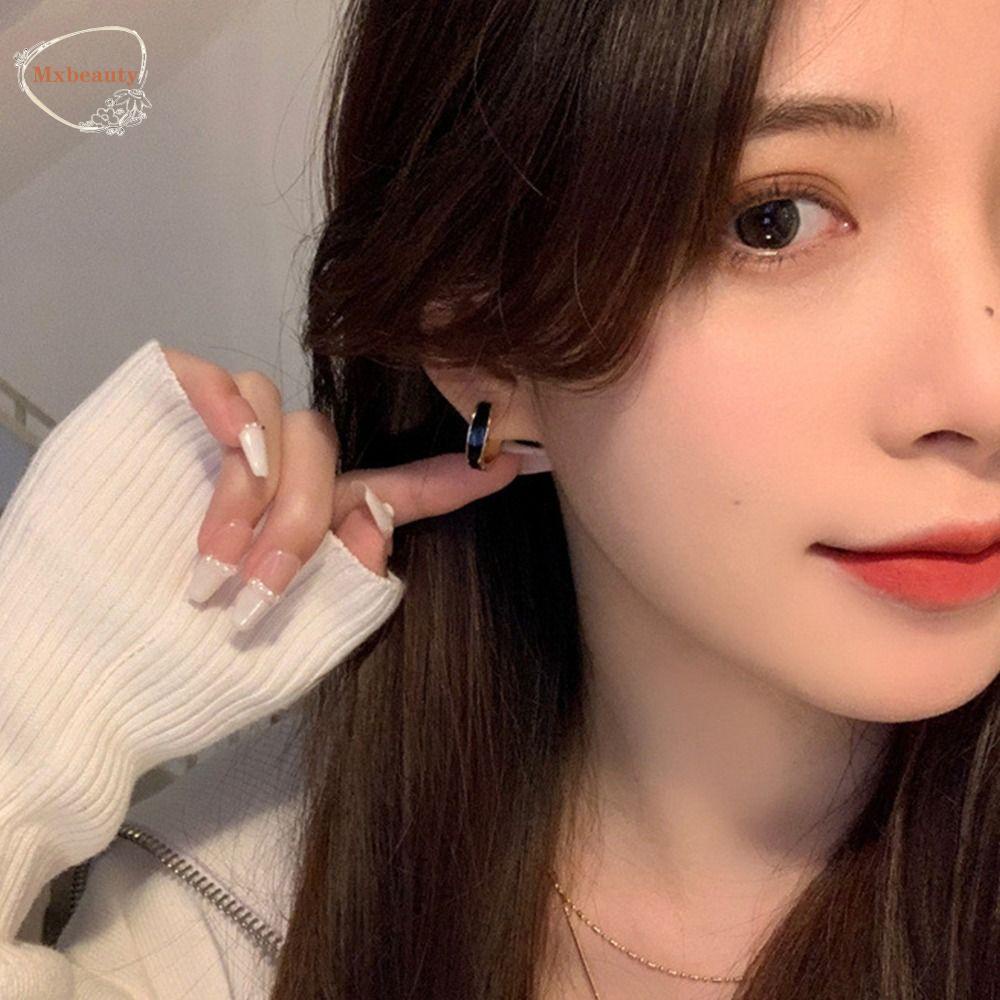 Mxbeauty Anting Hoop Wanita Halus Sederhana Perhiasan Fashion Gadis Hadiah Bentuk Persegi Alloy Gaya Korea Earrings