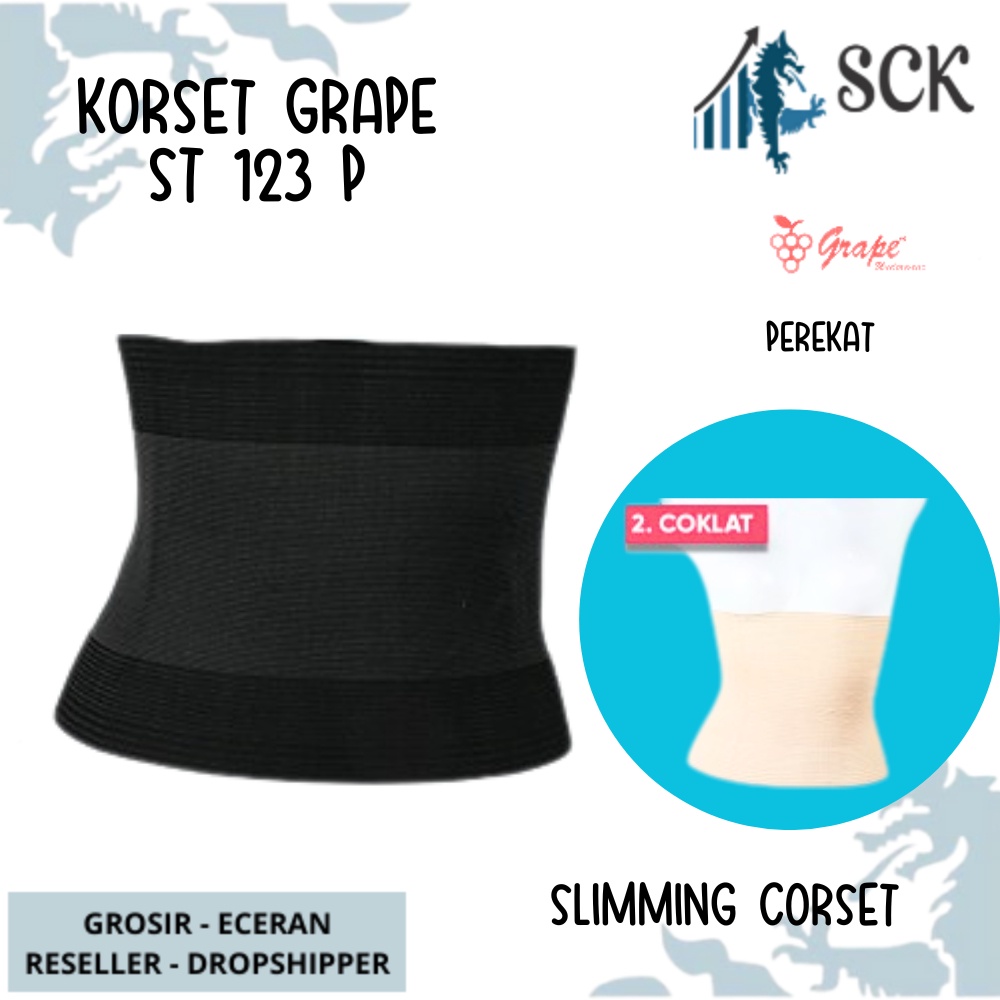 KORSET Pengecil Perut GRAPE 123 P PENDEK PEREKAT / Stagen Pelangsing Wanita Pasca Melahirkan - sckmenwear GROSIR