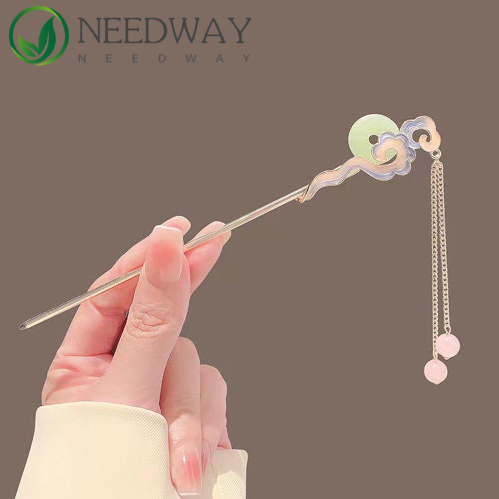 Needway   Rumbai Awan Rambut Tongkat Harian Hadiah Indah Hiasan Rambut Wanita Aksesoris Rambut Hanfu Bulang Gaya Cina Baru Jepit Rambut