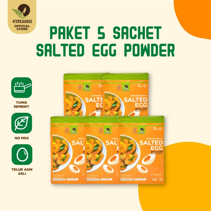 

N.E.W Emaku Salted Egg Powder untuk Menumis Paketan Super Mini 5 Sachet