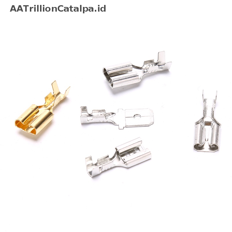 Aatrillioncatalpa 50PCS 6.3 Crimp Terminal Konektor Spade Pria Wanita Terminal Crimping ID