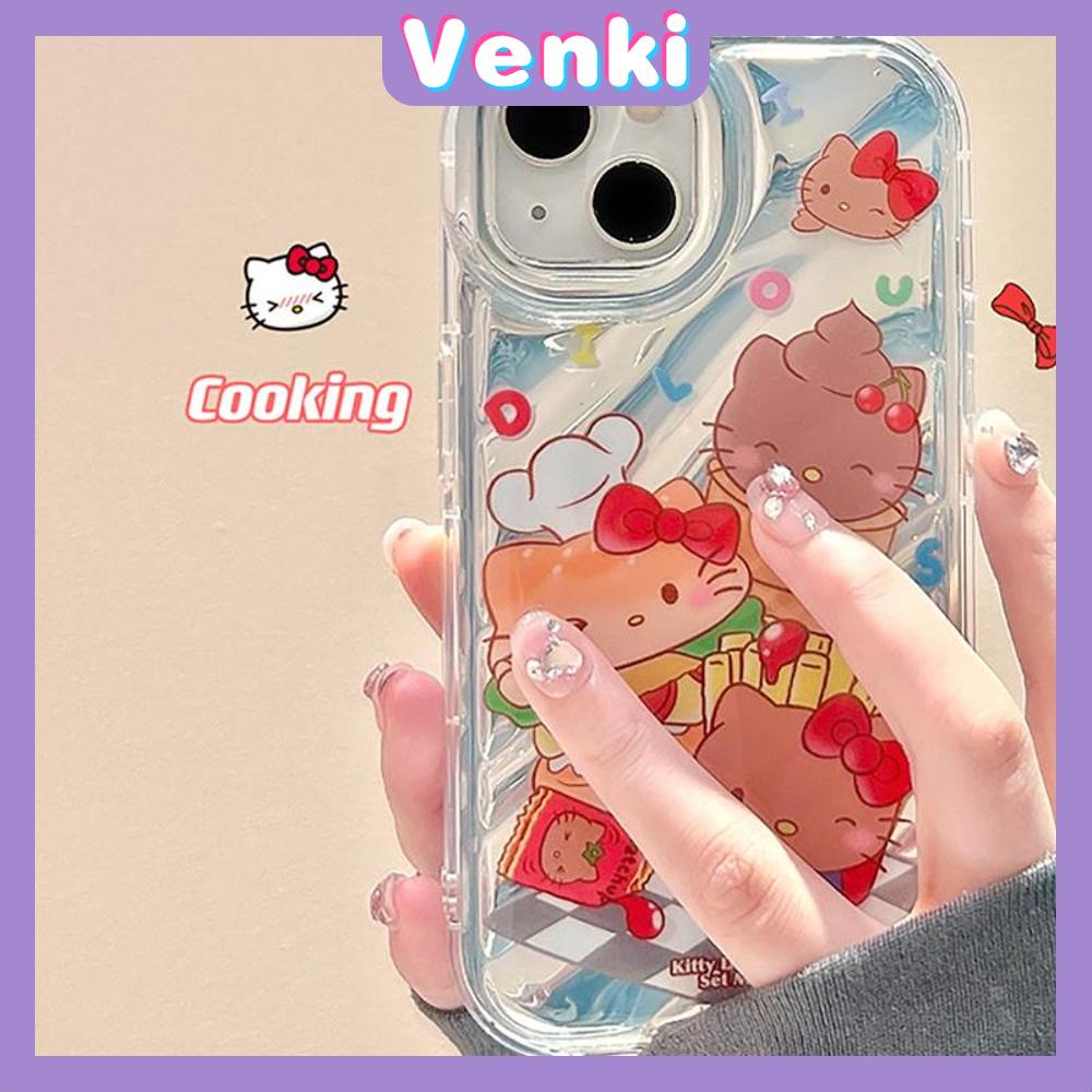 VENKI - Untuk iPhone 11 iPhone Case Laser Reflektif Bening Phone Case TPU Soft Shockproof Airbag Phone Case Lucu Kartun Kompatibel dengan iPhone 14 13 Pro Max 12 Pro Max XR 7 8PLus