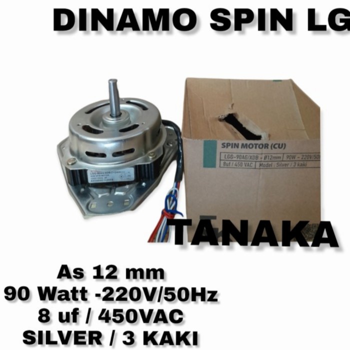 Komponen Sparepart Dinamo Pengering/dinamo spin mesin cuci LG AS 12mm 90 watt 8uf 14kg