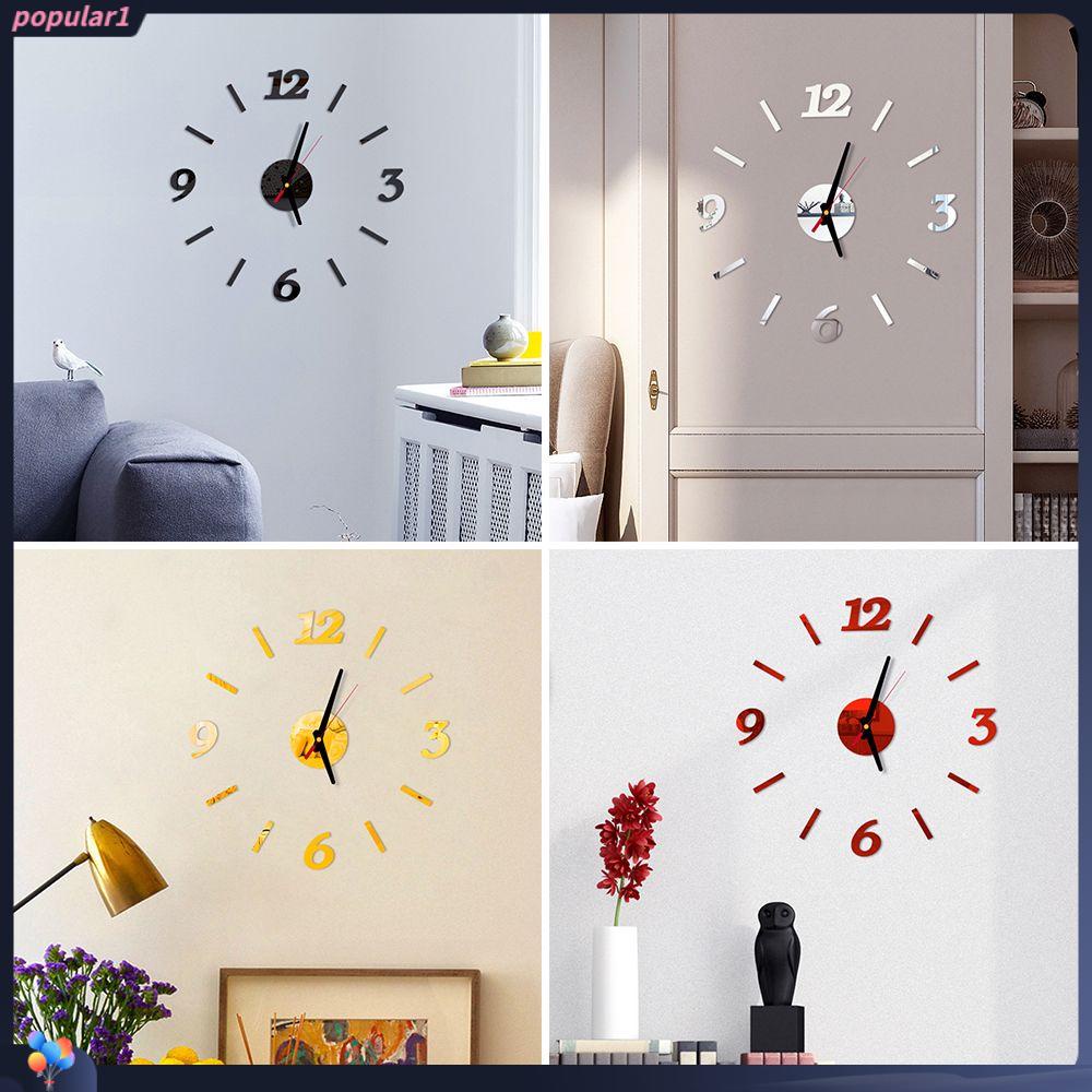 Populer Jam Dinding DIY Fashion Ornamen Akrilik Aksesoris Perekat Diri Stiker Kuarsa Diam