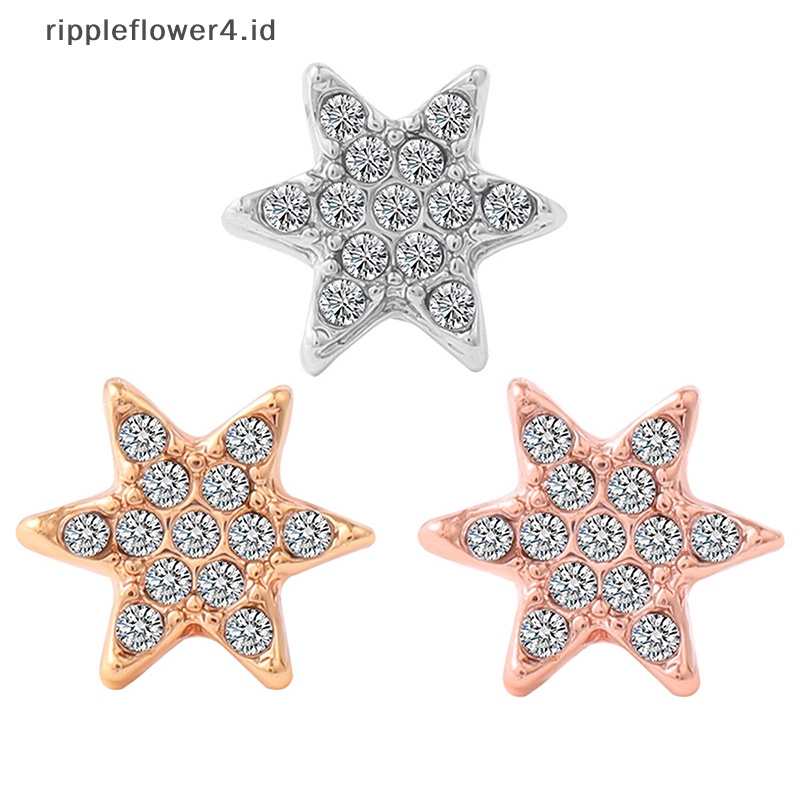 {rippleflower4.id} Kreatif Watch Band Ornamen Bros Wristbelt Cincin Hias Tali Paku Studs~