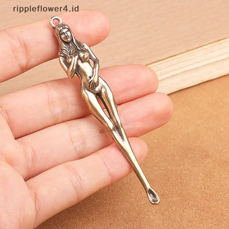 {rippleflower4.id} 1pcs Retro Kuningan Sendok Telinga Portable Alat Pembersih Telinga Dragon EarPick Ear Wax Remover Curette Cleaner Ear Pick Gantungan Kunci Liontin~