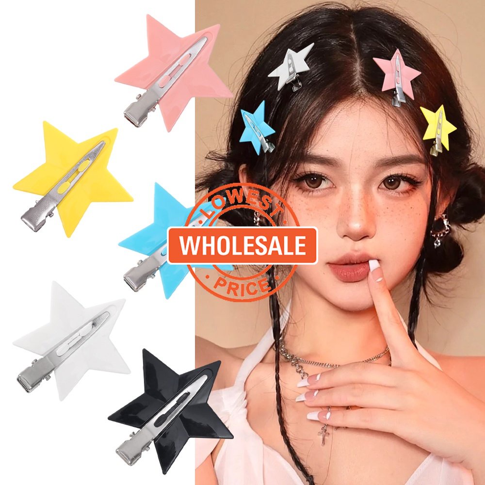 [Harga Grosir]cewek Y2k Gaya Pentagram BB Jepit Populer Aksesoris Rambut Wanita Manis Lucu Permen Warna Poni Samping Rambut Pin Wanita Fashion Korea Bintang Berujung Lima Hair Clip