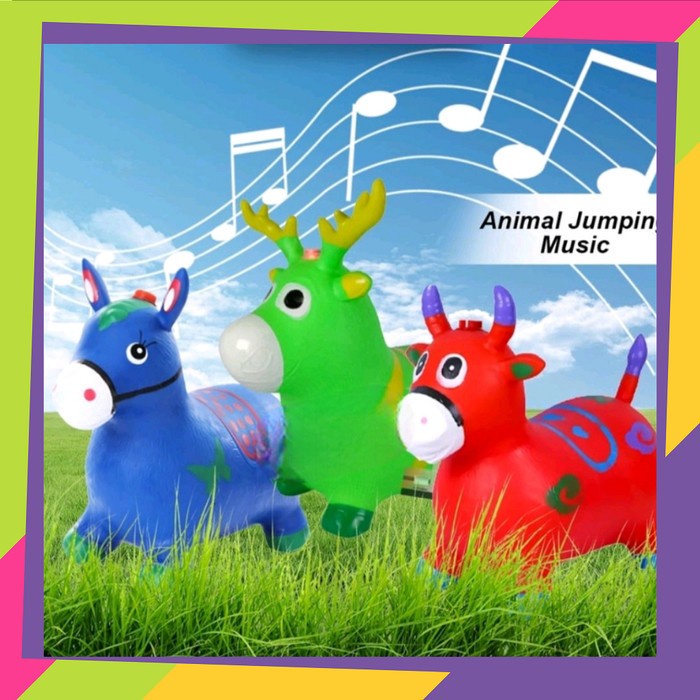 1836 / Jumping anImal karet music/ Mainan tunggang kuda / Kuda kudaan