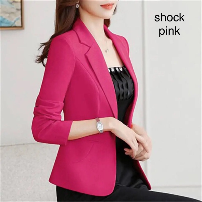 Blazer kantor side pocket kancing wanita / women formal blazer kerja wanita