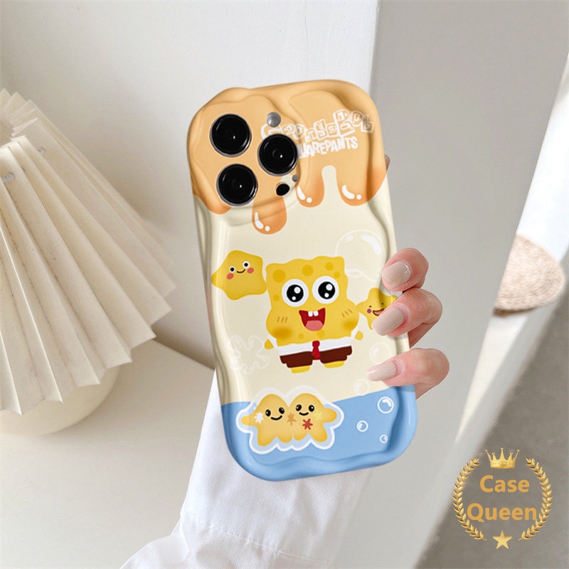 Lovely Ice Cream SpongeBob Patrick Star Kartun Cute Case Untuk Redmi A2 10 10A 9C NFC 9C A1 9A Redmi Note11 11s 9 8 Cute Rabbit Doraemon 3D Wavy Curved Edge Couple Cover