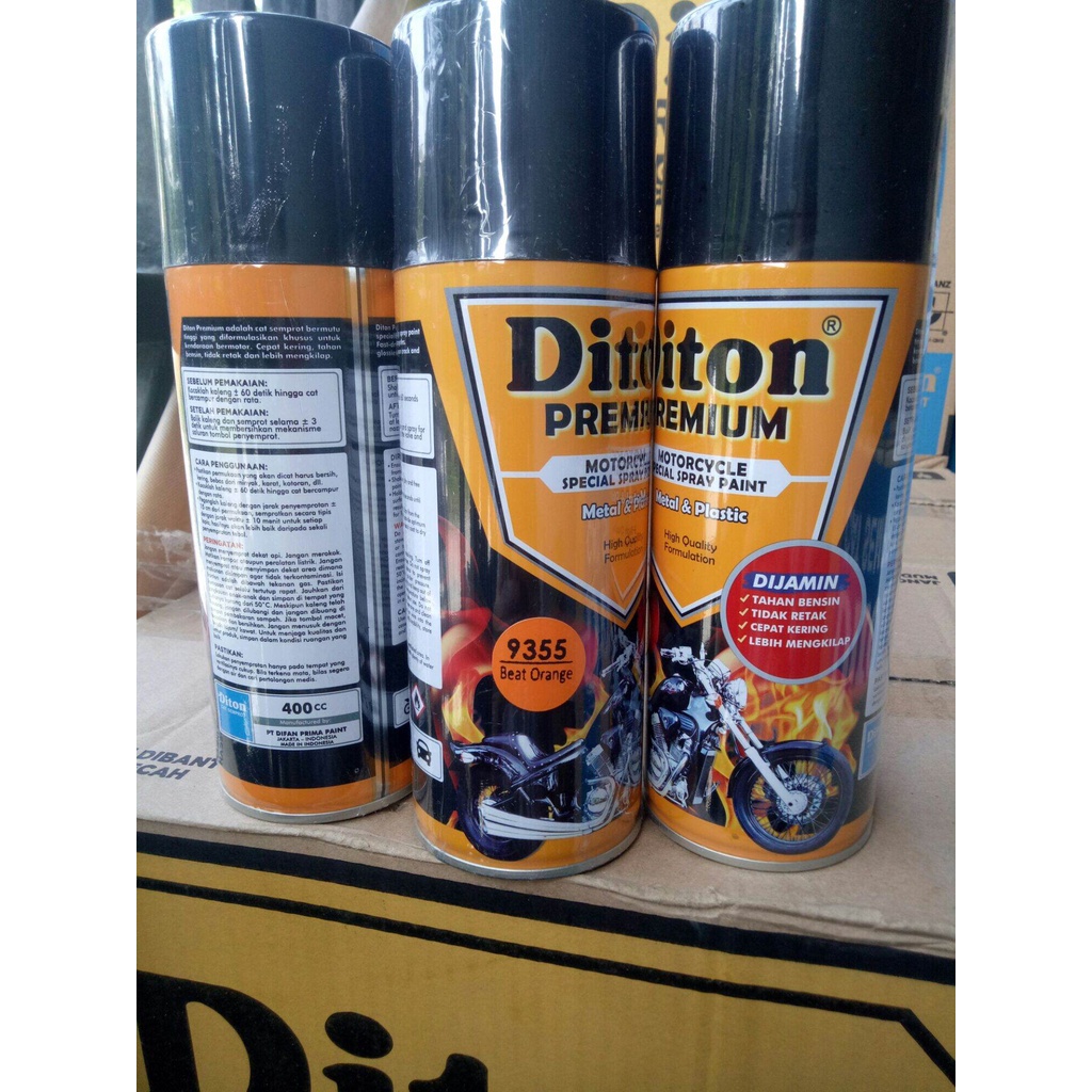 Pilok Diton premium Beat Orange 9355 400cc pilox orange beat Pilok motor beat cat semprot tahan bensin cat semprot diton premium