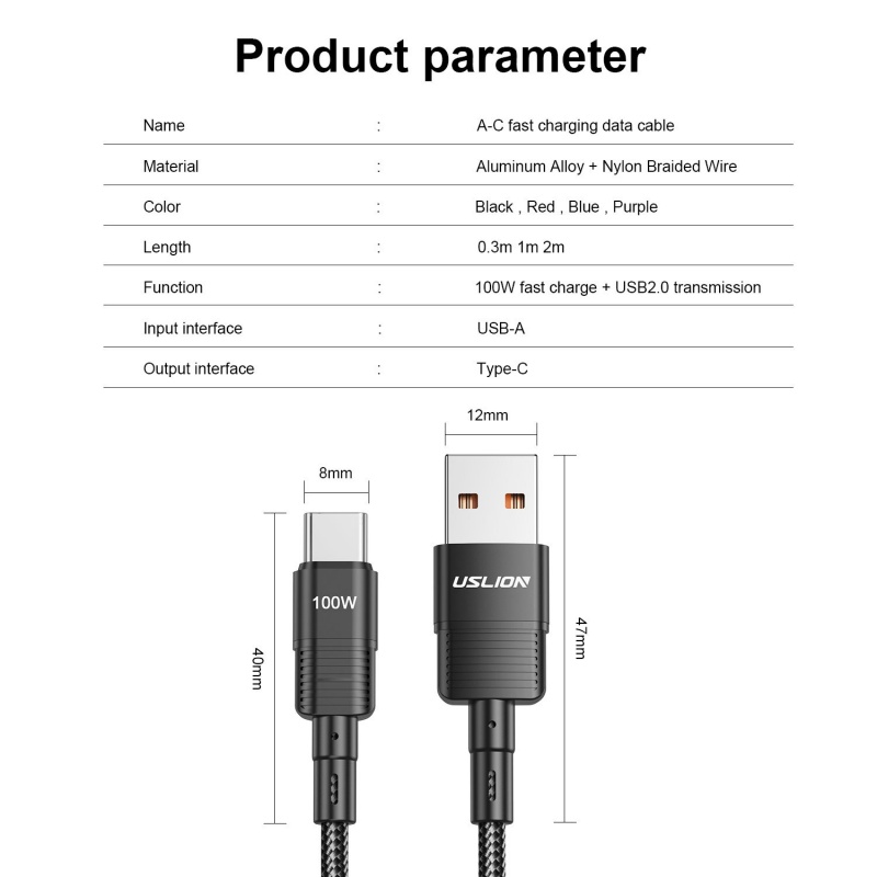 Kabel Data Fast Charging 100W7A Type-c To Type-cPD Charger Untuk Laptop Tablet Charging