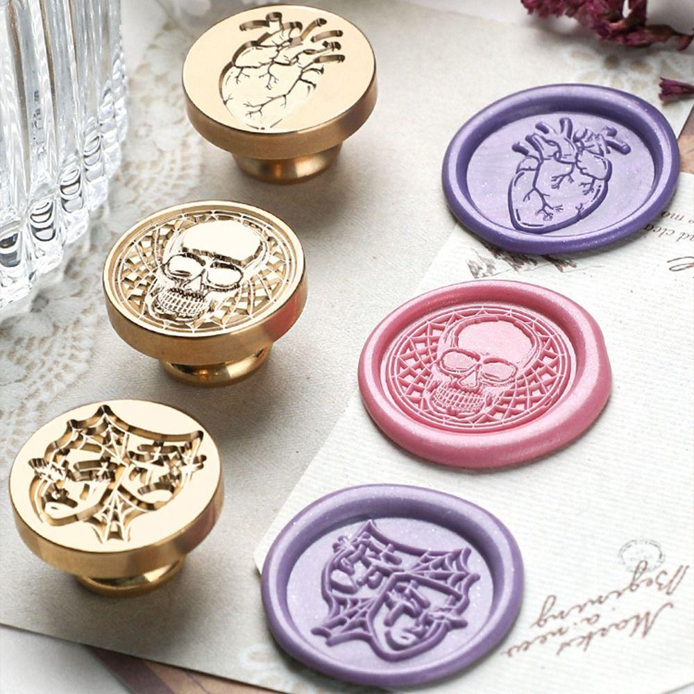 Lanfy Wax Seal Stamp Head Wedding Skull Kerajinan Dekorasi Tangan Akun DIY Album Amplop Kartu Undangan Cat Api Seal Stamp