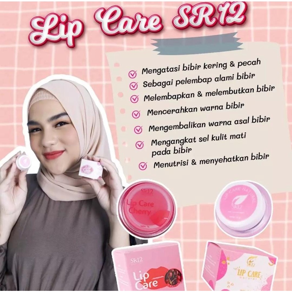 SKINCARE HERBAL SR12 LIP BALM Pelembab Bibir Pencerah Warna Bibir Alami Solusi Bibir Kering dan Hitam BPOM