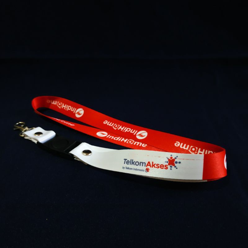 Tali Id Card Lanyard TELKOM AKSES Merah Putih Indihome Printing Bisa Satuan Grosir Murah