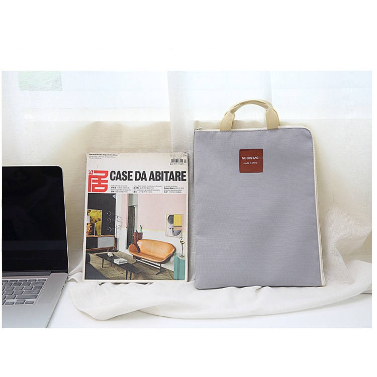 Tas Kain Laptop/ Map dengan Tali File Map Organizer Simple Elegant Tas Dokumen Laptop A4