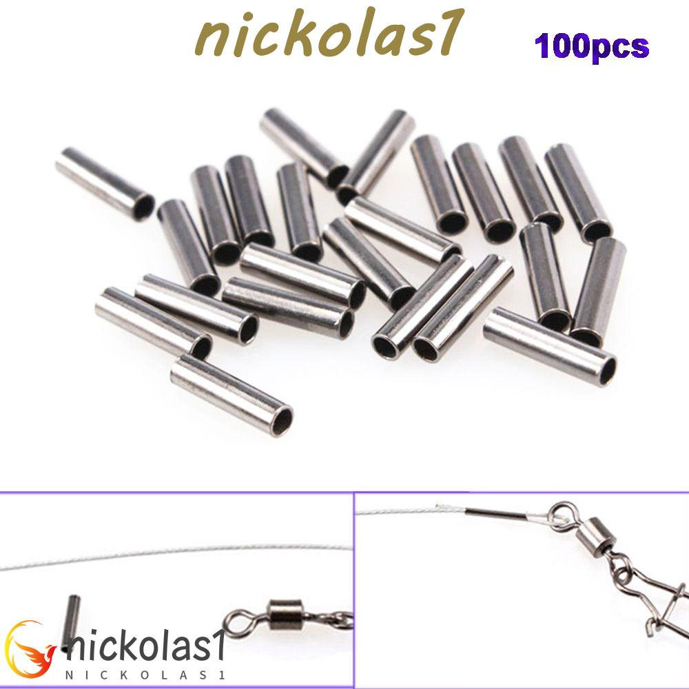 Nickolas1 Kawat Pancing Pipa Bulat Stainless Steel Alloy Crimp Sleeves Connector