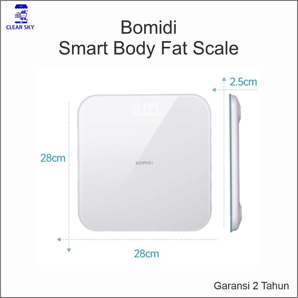 BOMIDI  Timbangan Elektronik With  Digital 180Kg Weight Body Scale Desain Unik LCD Display
