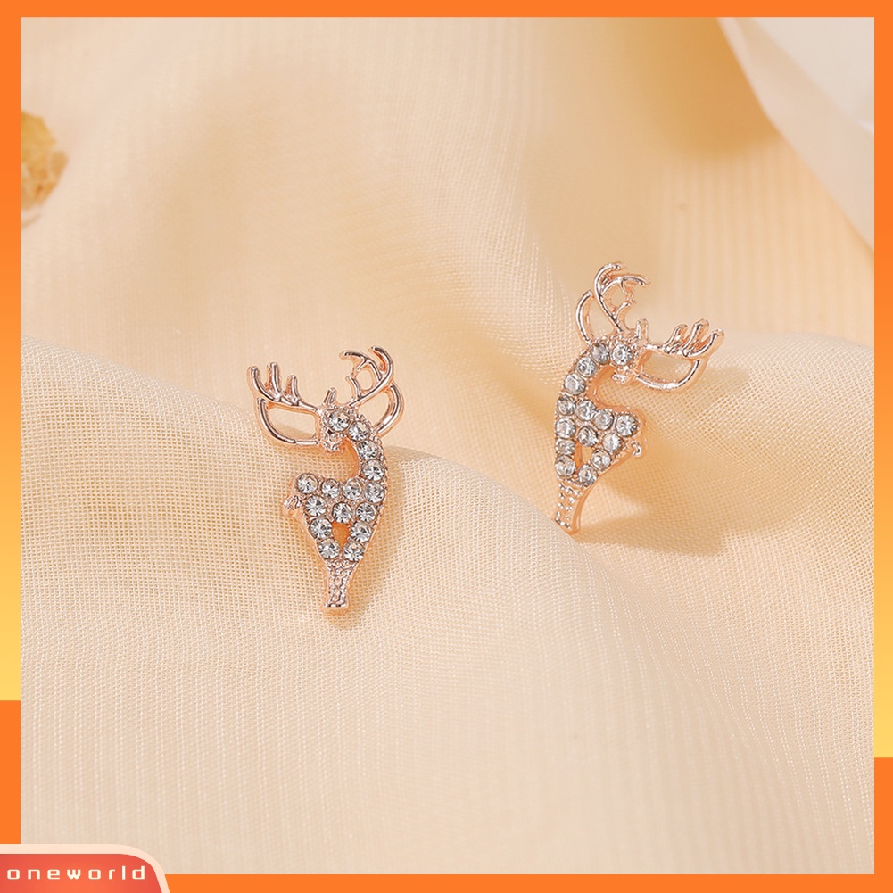 [WOD] Wanita Modis Bentuk Elk Ear Stud Earrings Perhiasan Aksesori Hadiah Natal