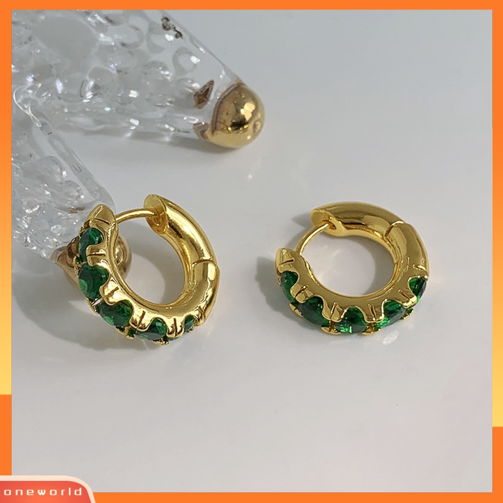 [WOD] 1pasang Anting Wanita Permukaan Berkilau Tahan Karat Tembaga Women Clip Earrings Aksesoris Perhiasan Pernikahan Untuk Gadis