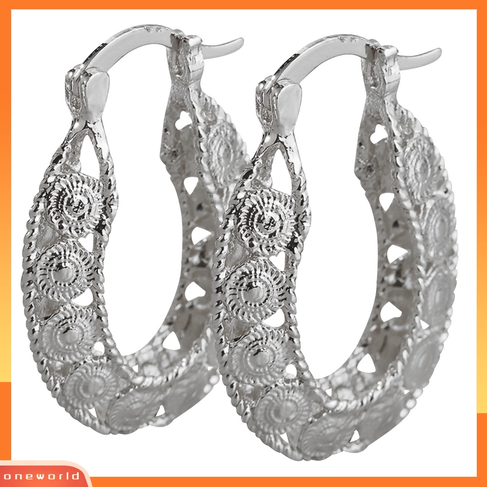 [WOD] Berlebihan Wanita Berongga Hoop Anting Pertunangan Pernikahan Pengantin Perhiasan Hadiah