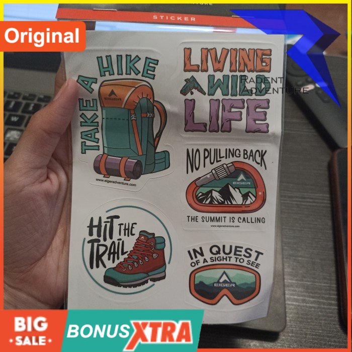 

Eiger Stiker X HIKE HABBIT STICKER 91000 8704 Original Bandung