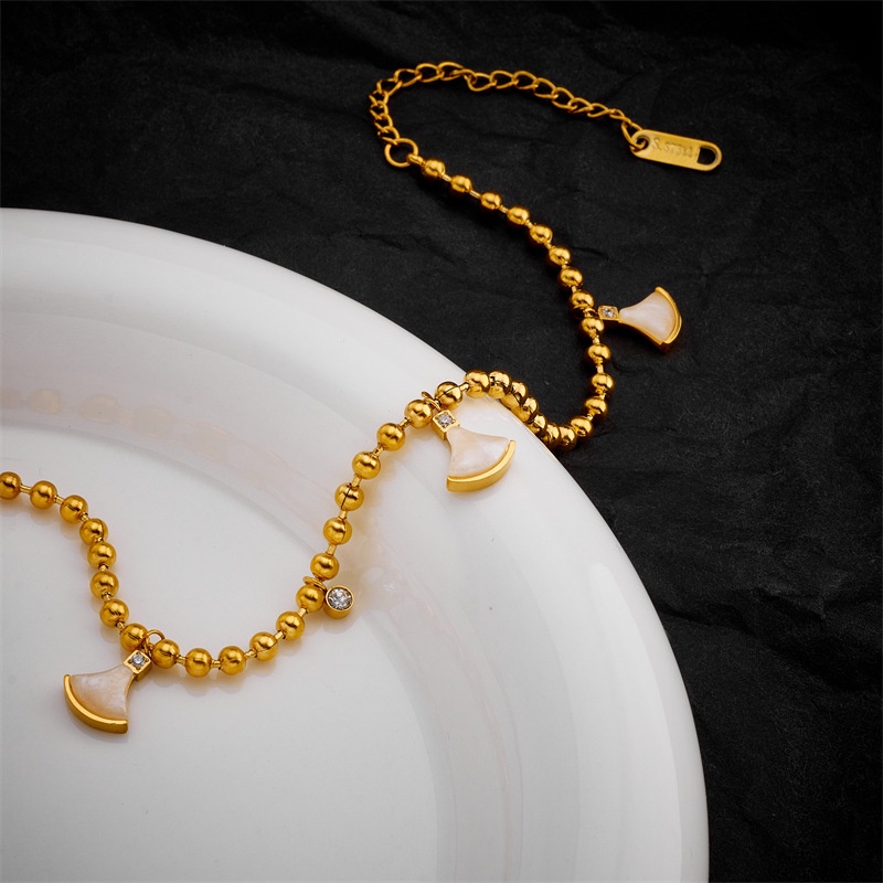 Gelang tangan biji kipas titanium stainless steel 316L anti karat harga grosir bisa bayar di tempat