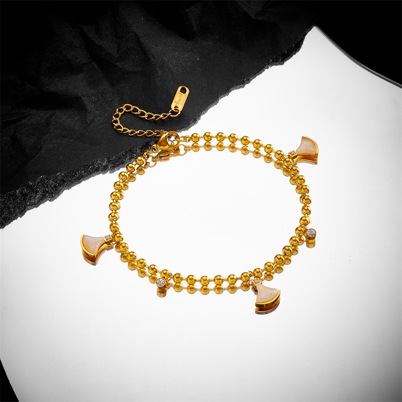 Gelang tangan biji kipas titanium stainless steel 316L anti karat harga grosir bisa bayar di tempat