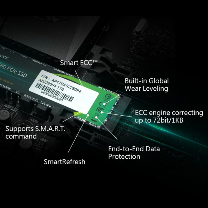 SSD Apacer AS2280P4 M.2 2280 Pcie Gen3 Nvme 256GB