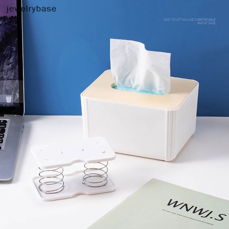 [jewelrybase] Spring Tissue Box Kotak Hadir Spring Tray Otomatis Kertas Handuk Inner Holder Butik