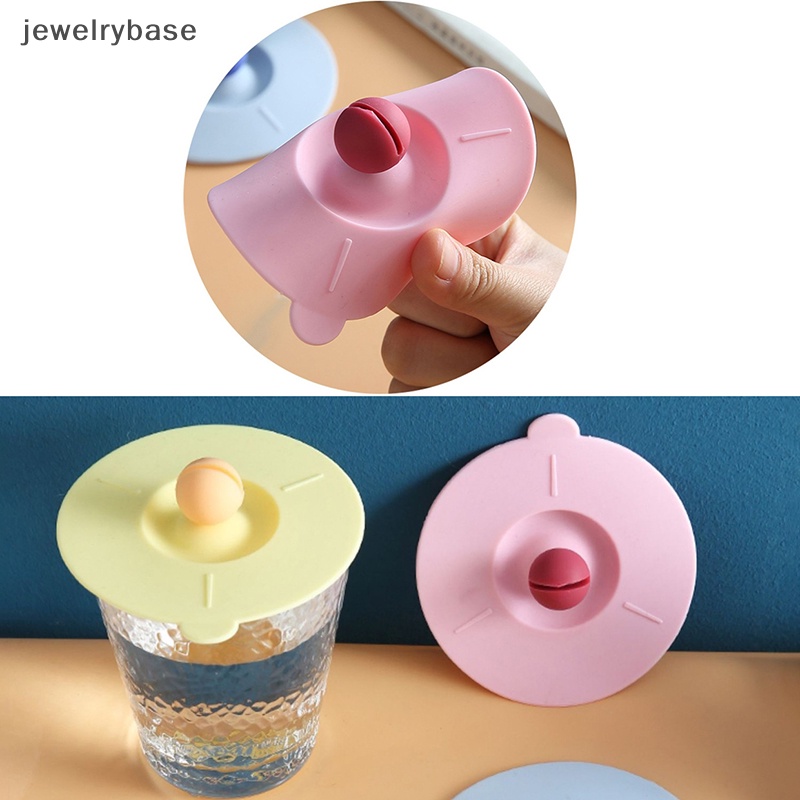 [jewelrybase] Reusable Silicone Cup Cover Cute Seal Penutup Cangkir Hisap Tahan Debu Anti Bocor Teh Kopi Tutup Cap Cangkir Aksesoris Butik