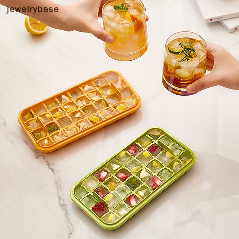 [jewelrybase] 1pc Satu Tombol Tekan Jenis Cetakan Es Kotak Plastik Pembuat Es Batu Ice Tray Mold Butik