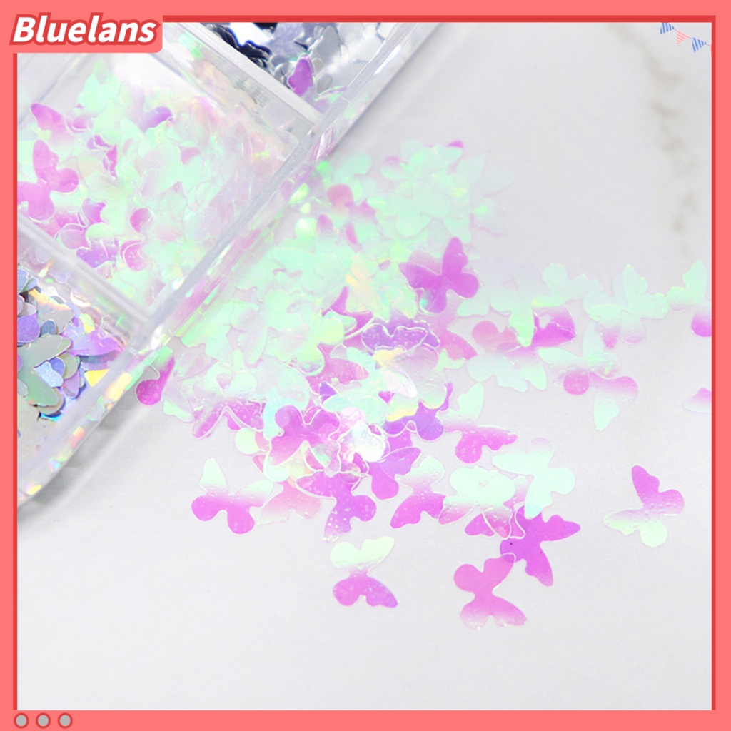 [BLM] 12kisi-kisi/kotak Paku Sequin Butterfly Nail Art DIY Ringan Indah Untuk Musim Panas