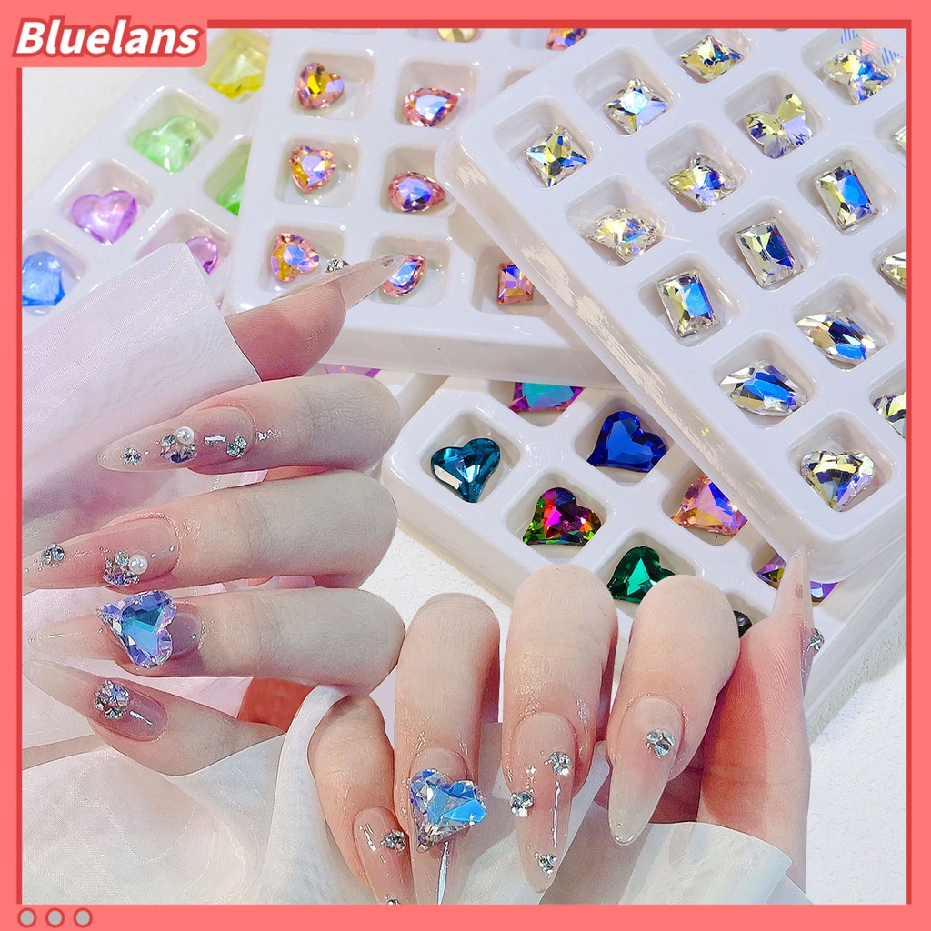 [BLM] 20pcs Ornamen Kuku Bentuk Indah Tahan Luntur Plastik 3D Cinta Hati Kuku Dekorasi Nail Art Gadget Aksesoris Kecantikan
